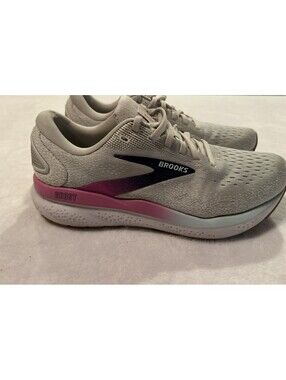 Brooks Ghost 16 Women’s Running Shoes Size 7.5 B Gray Pink White Gym